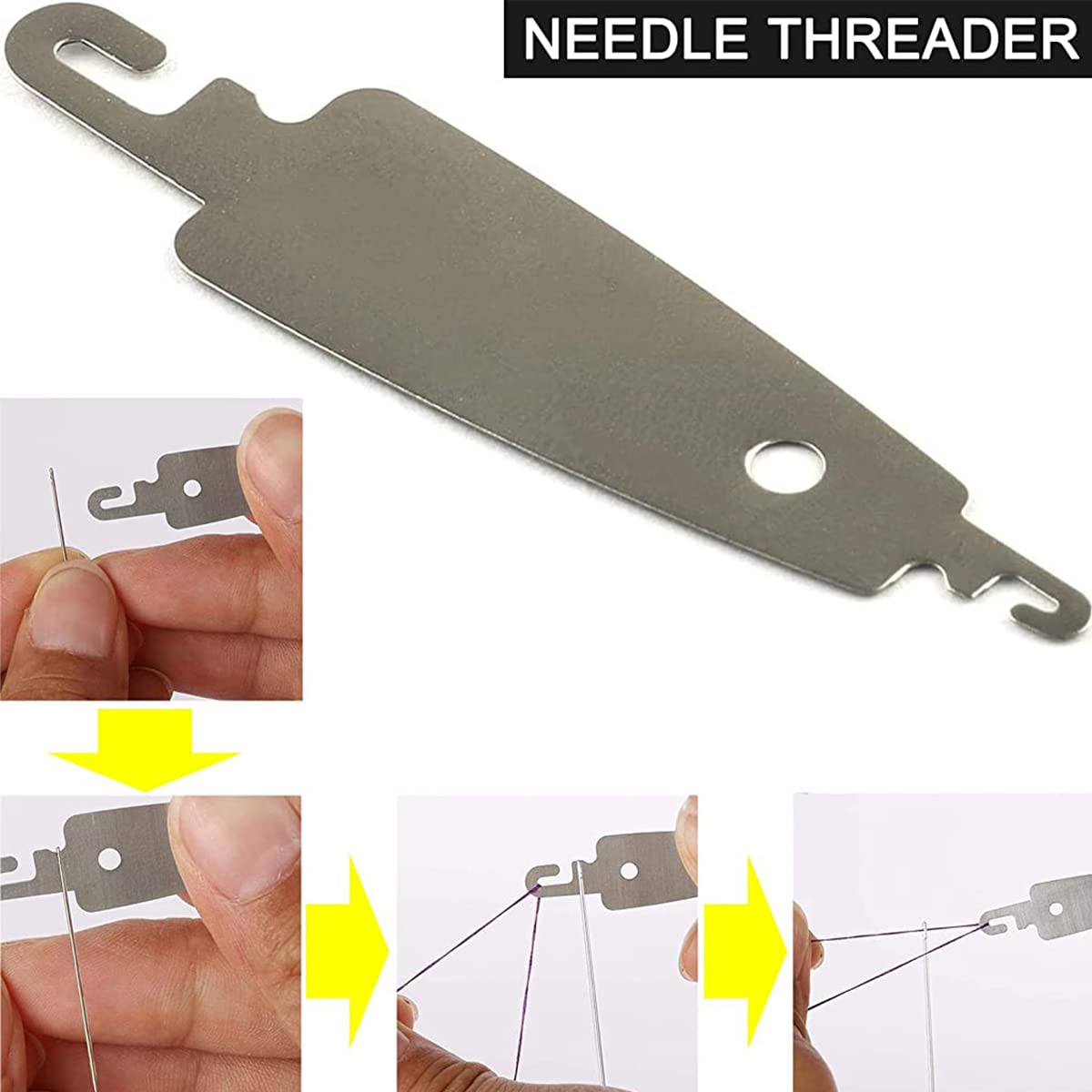 HASTHIP 25pcs Sewing Needle Set Large-Eyed Embroidery Needles 5 Sizes Easy Threading Sewing Needles with Storage Case Thread Cutter Threader Thimble for Leather Craft HASTHIP 25pcs Sewing Needle Set Large-Eyed Embroidery Needles 5 Sizes Easy Threading Sewing Needles with Storage Case Thread Cutter Threader Thimble for Leather Craft